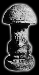 [Image of Mayan mushroom stone]